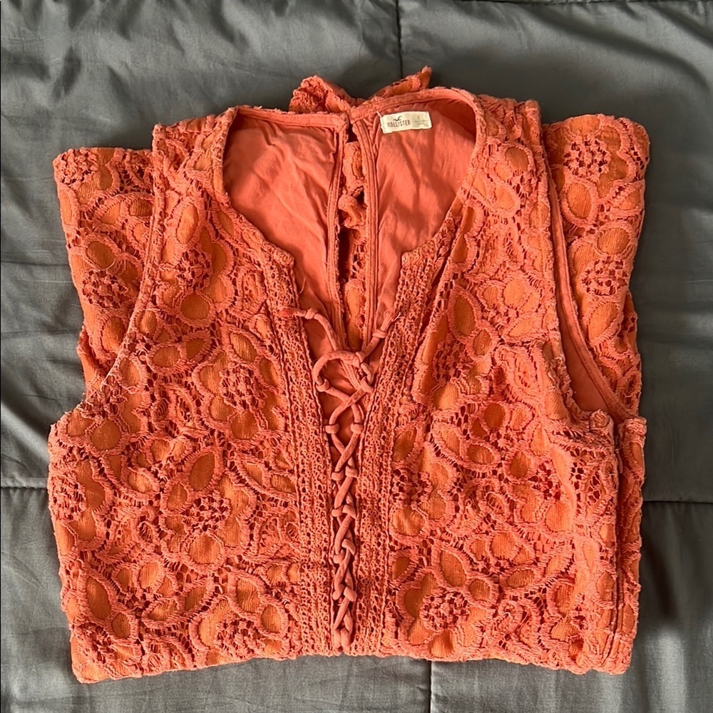 Hollister Crochet/Lace Romper Orange Size Small